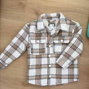 Boys Plaid Button-Up Shirt Jacket